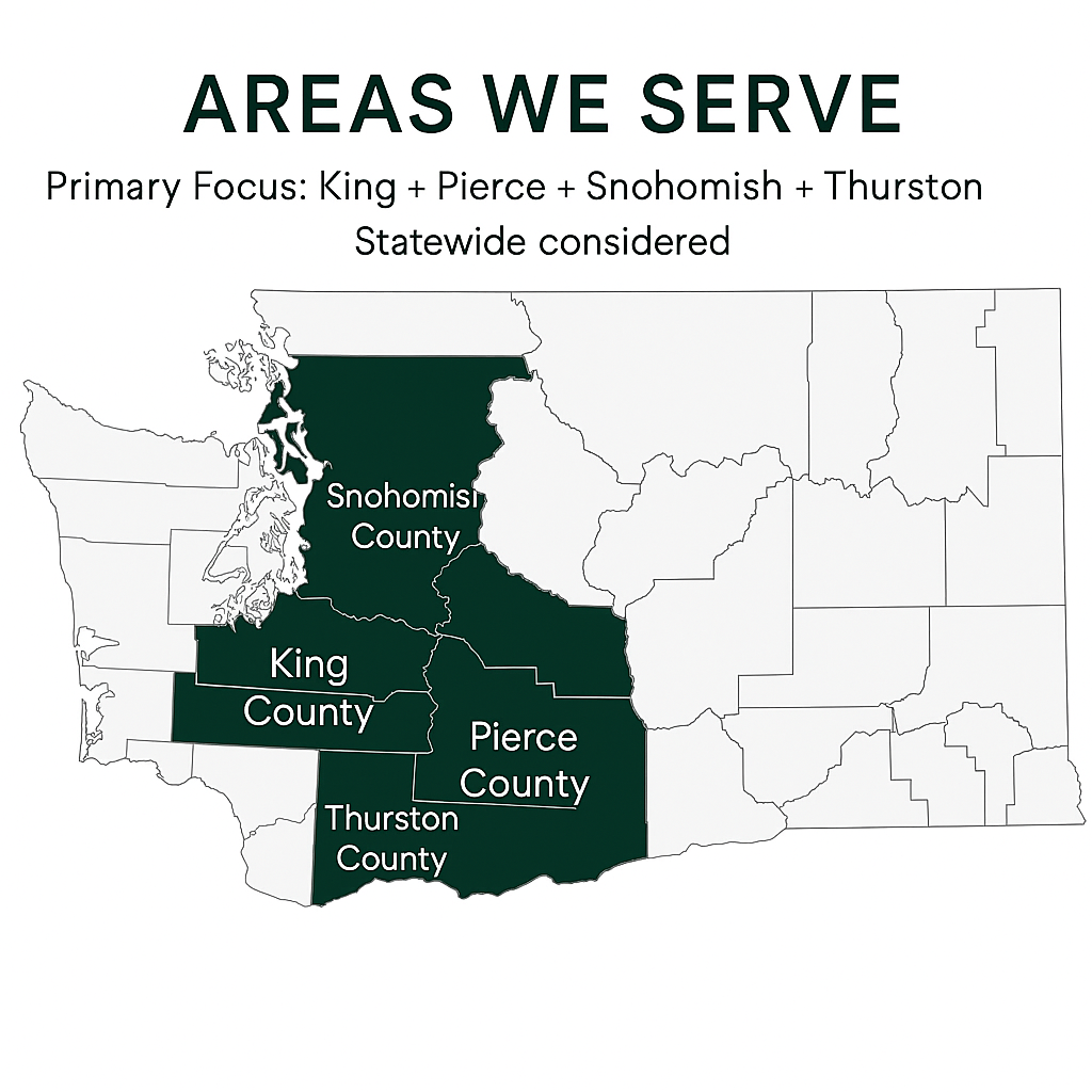 Goan Properties Limited Washington service area map
